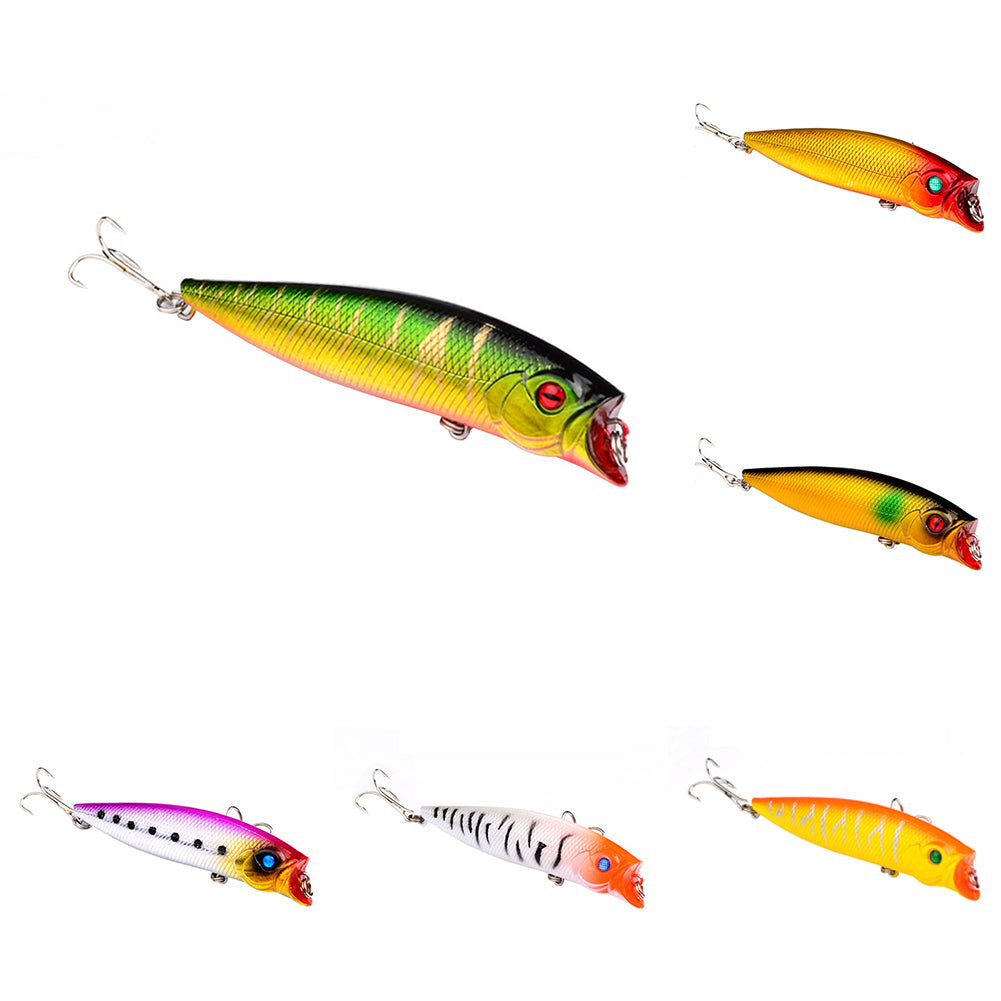 Colorful Painted Fish Shape 9cm 3D Eyes Fishing Hard Lure Bait Hooks Tool