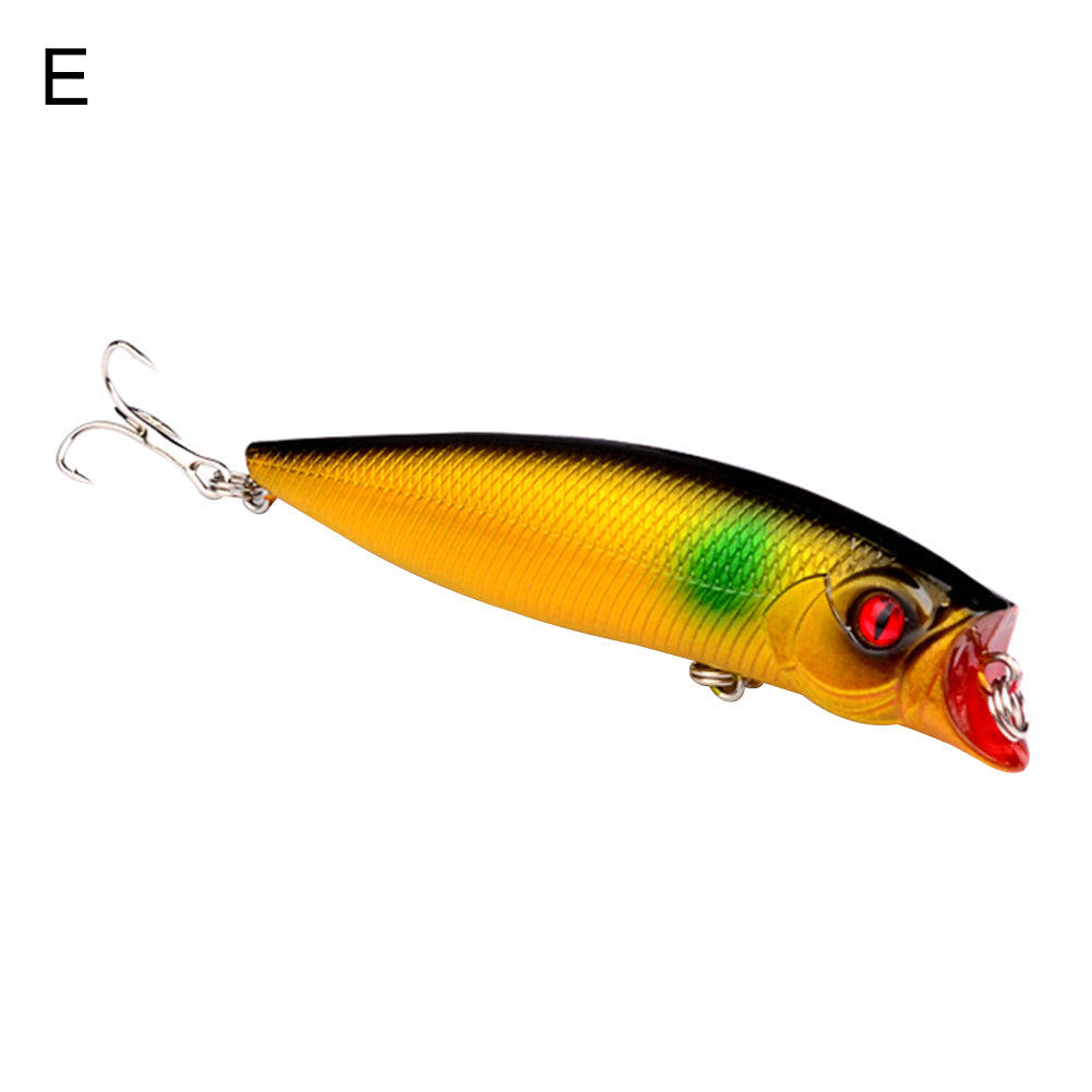 Colorful Painted Fish Shape 9cm 3D Eyes Fishing Hard Lure Bait Hooks Tool