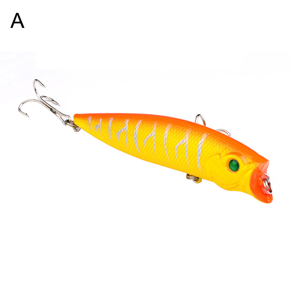 Colorful Painted Fish Shape 9cm 3D Eyes Fishing Hard Lure Bait Hooks Tool