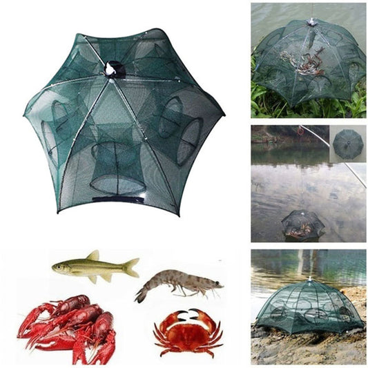 Foldable Automatic Minnow Shrimp Eel Fish Crab Mesh Cage Fishing Bait Net Trap