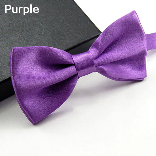 Men Classic Solid Color Bowtie Necktie Tuxedo Wedding Party Adjustable Bow Tie