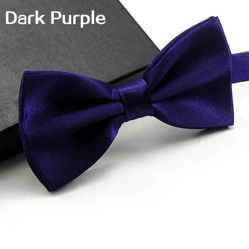 Men Classic Solid Color Bowtie Necktie Tuxedo Wedding Party Adjustable Bow Tie