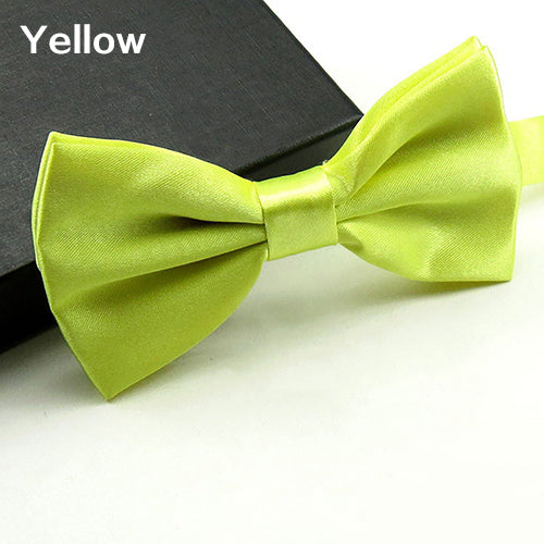 Men Classic Solid Color Bowtie Necktie Tuxedo Wedding Party Adjustable Bow Tie