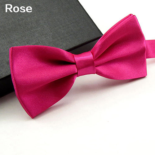 Men Classic Solid Color Bowtie Necktie Tuxedo Wedding Party Adjustable Bow Tie