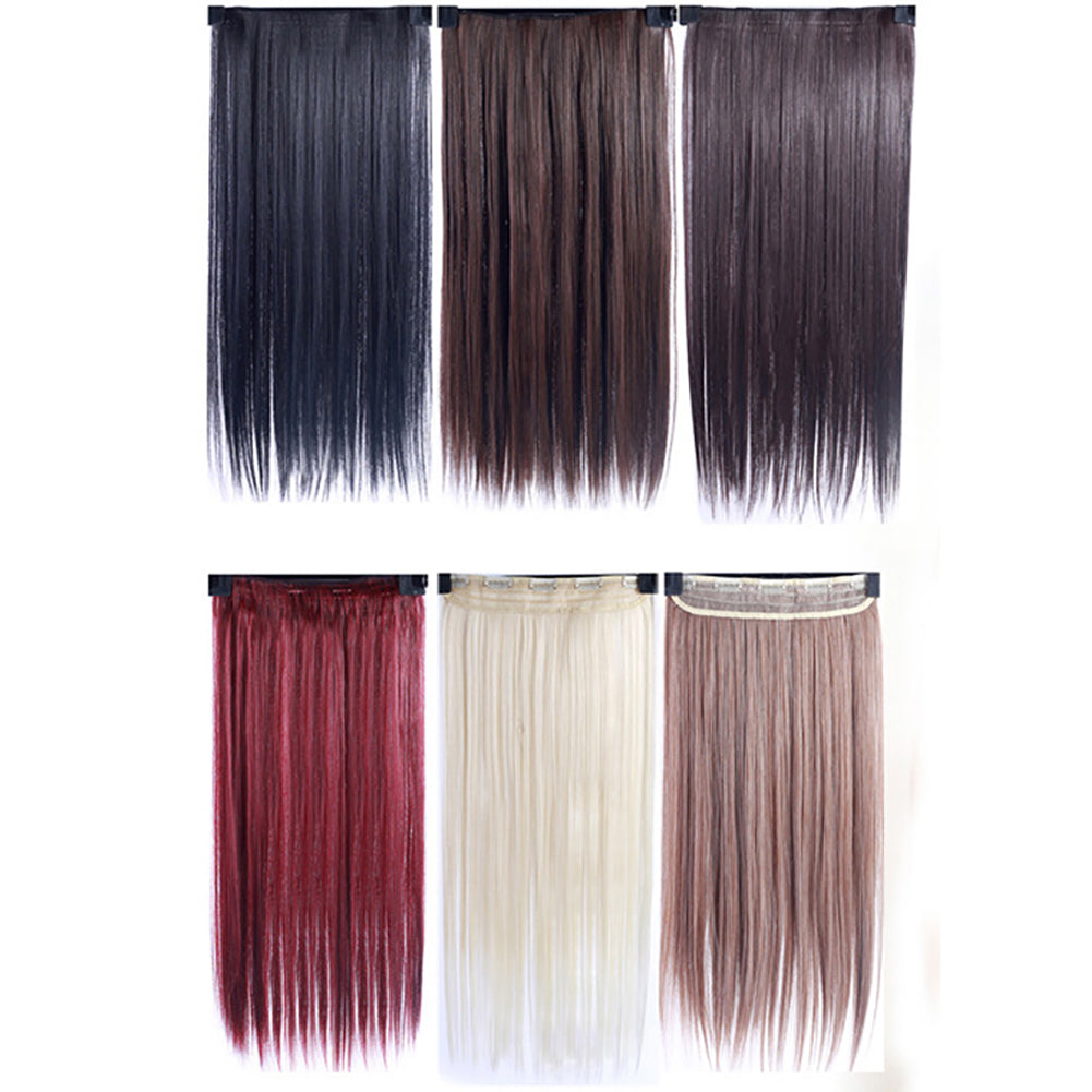 Women Fashion Full Head Clip-on Wig Hair Extensions Long Straight Hairpiece