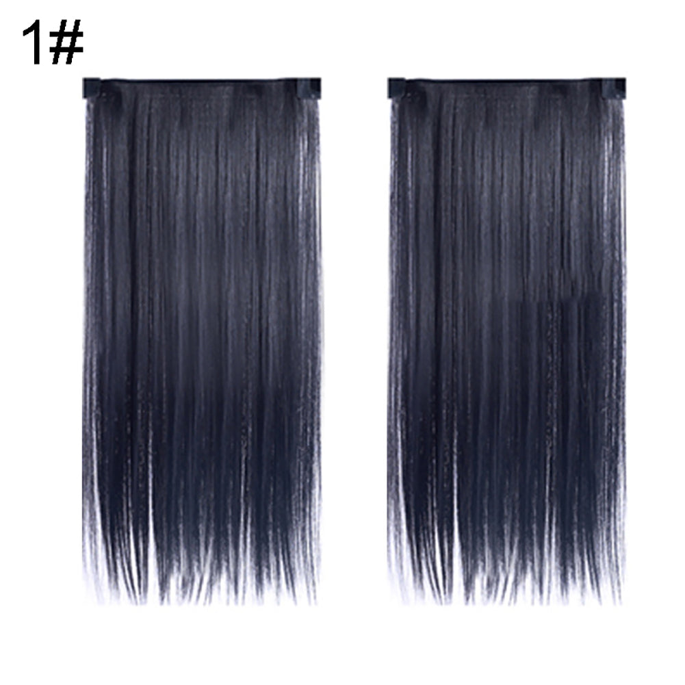 Women Fashion Full Head Clip-on Wig Hair Extensions Long Straight Hairpiece