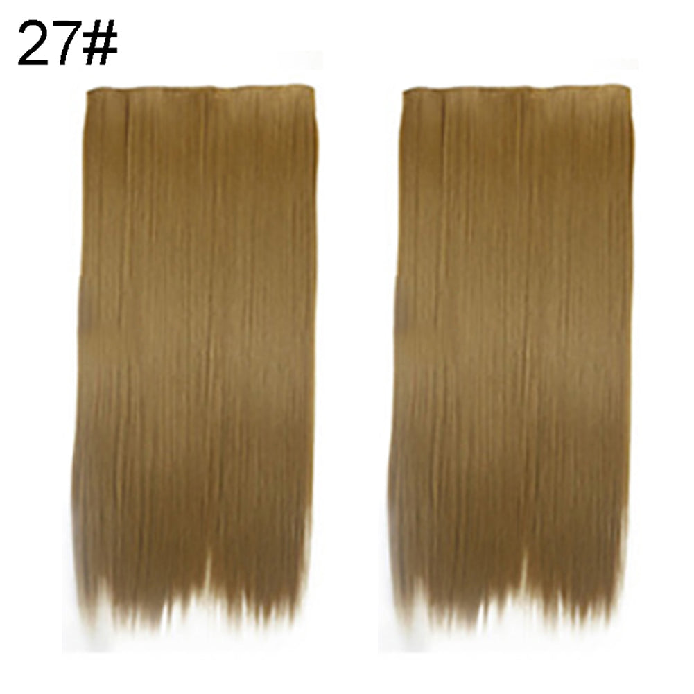 Women Fashion Full Head Clip-on Wig Hair Extensions Long Straight Hairpiece