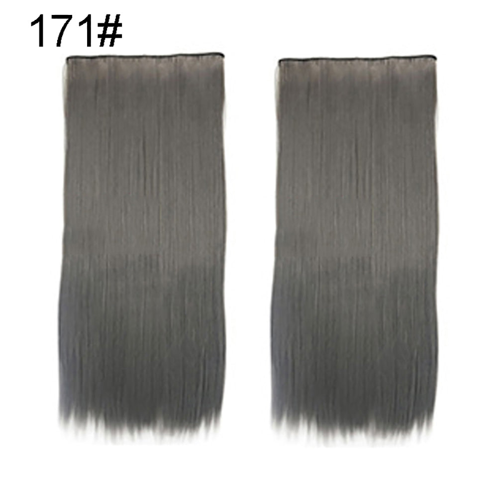 Women Fashion Full Head Clip-on Wig Hair Extensions Long Straight Hairpiece