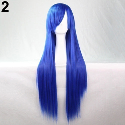 Women Fashion Long Anime Wigs Cosplay Party Wigs Full Straight Hair Extension