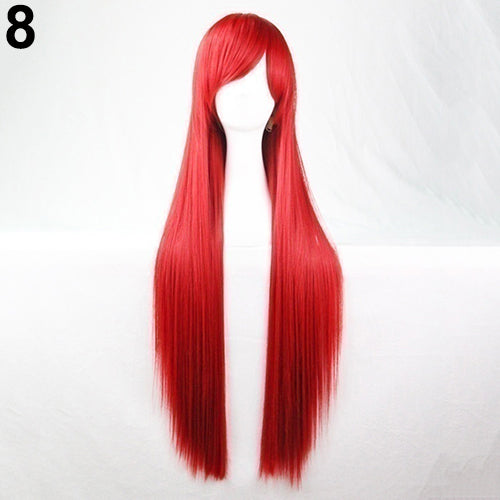 Women Fashion Long Anime Wigs Cosplay Party Wigs Full Straight Hair Extension