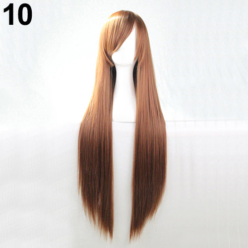 Women Fashion Long Anime Wigs Cosplay Party Wigs Full Straight Hair Extension