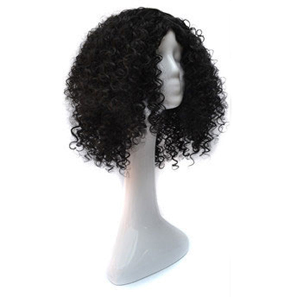 Black Women Synthetic Short Curly Hair African American Mixed Color Wig Cap