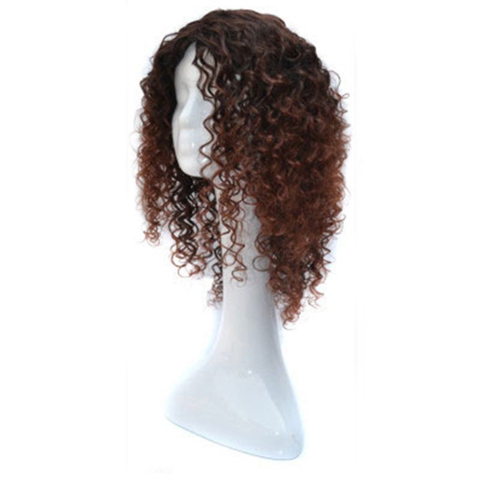 Black Women Synthetic Short Curly Hair African American Mixed Color Wig Cap
