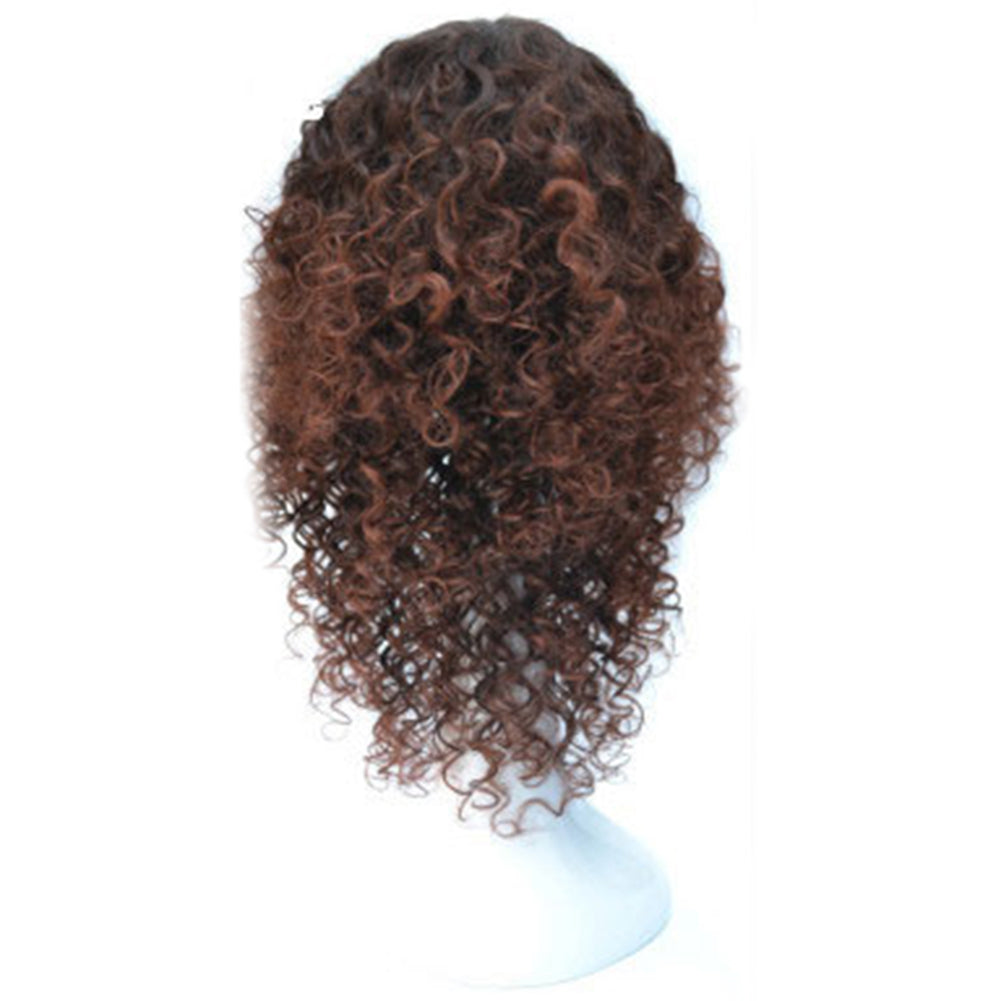 Black Women Synthetic Short Curly Hair African American Mixed Color Wig Cap