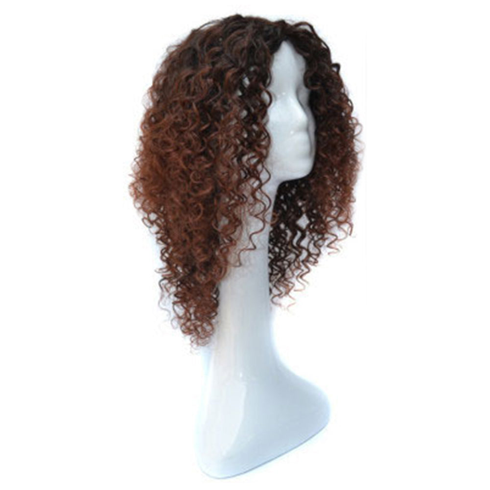 Black Women Synthetic Short Curly Hair African American Mixed Color Wig Cap