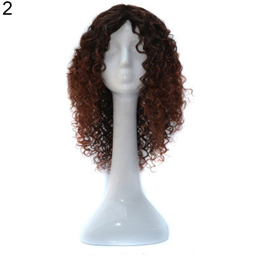 Black Women Synthetic Short Curly Hair African American Mixed Color Wig Cap