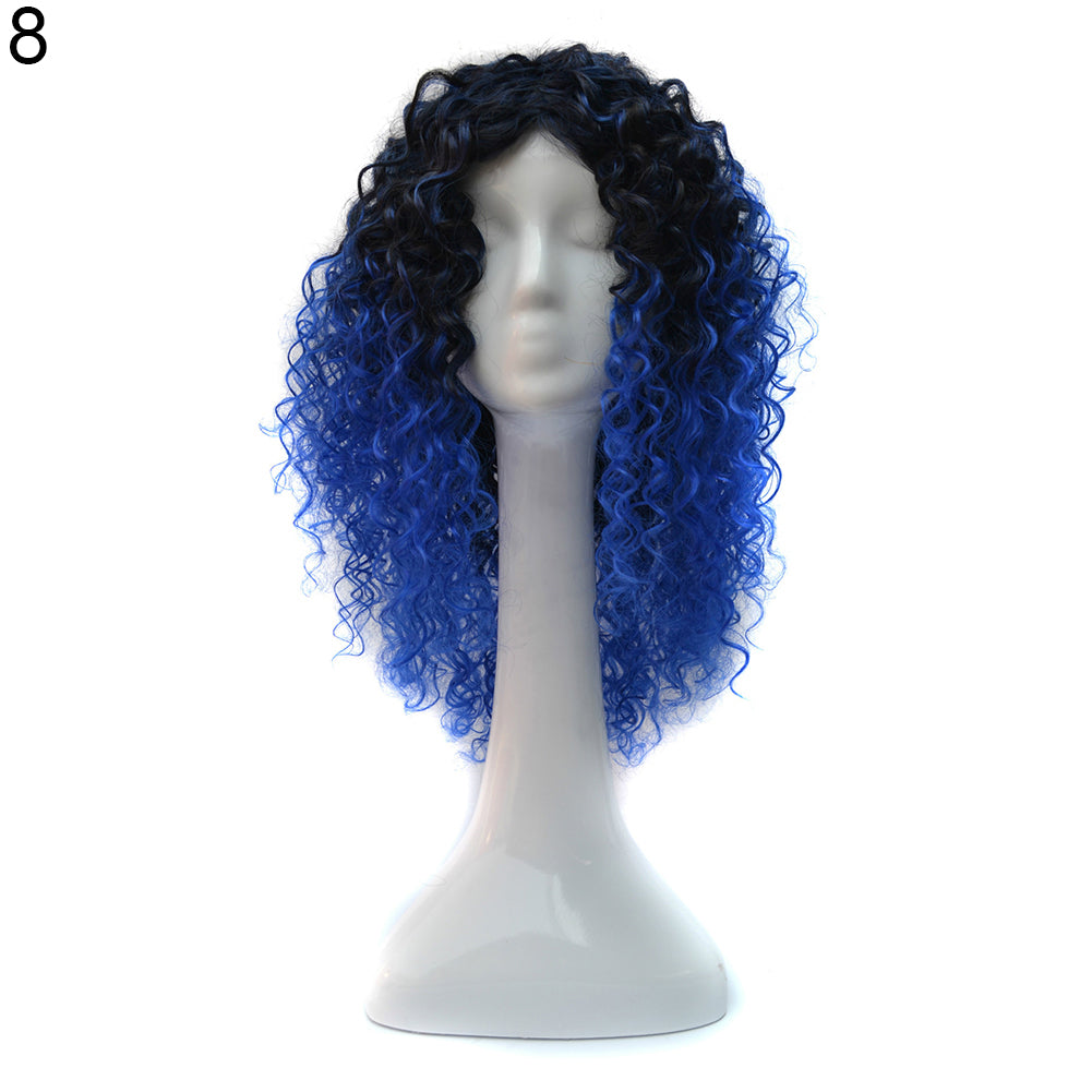 Black Women Synthetic Short Curly Hair African American Mixed Color Wig Cap