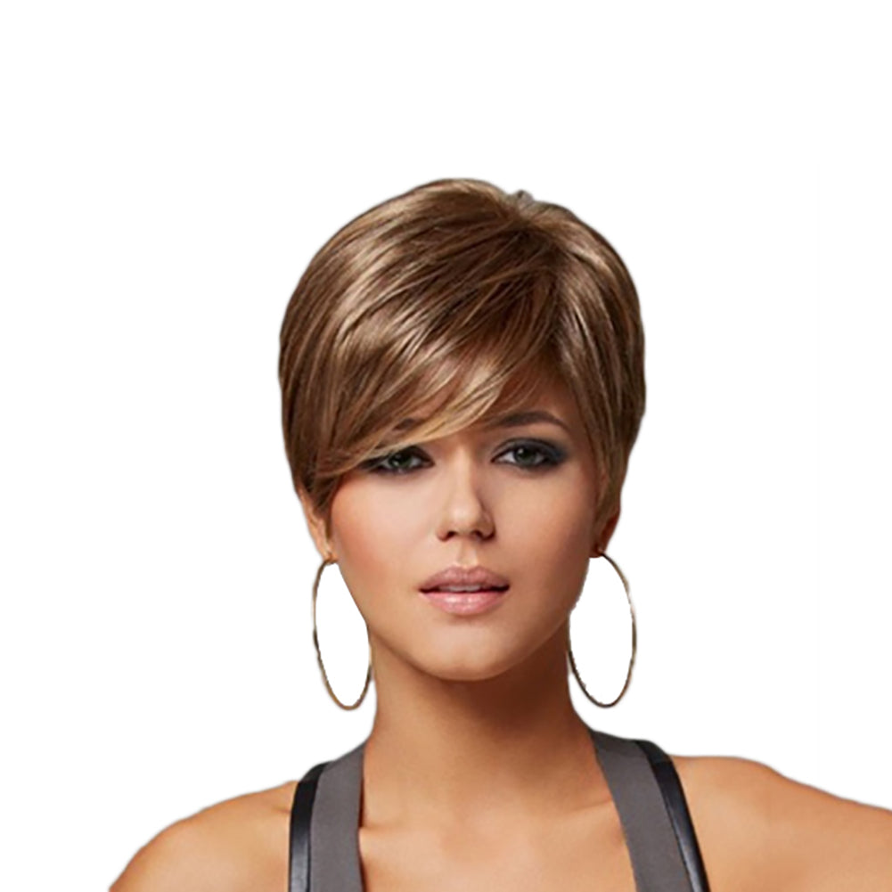 Gradient Color High Temperature Fiber Short Women Wig Party Cosplay Faux Hair