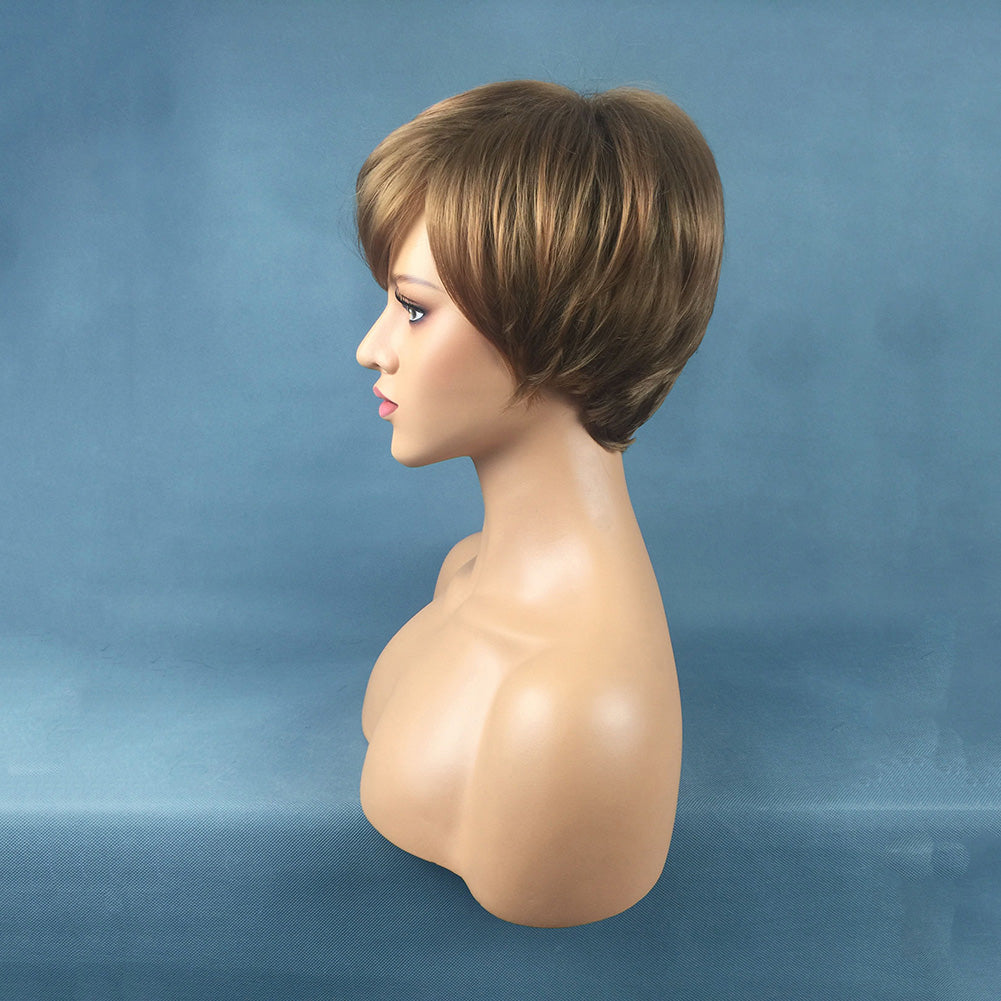 Gradient Color High Temperature Fiber Short Women Wig Party Cosplay Faux Hair