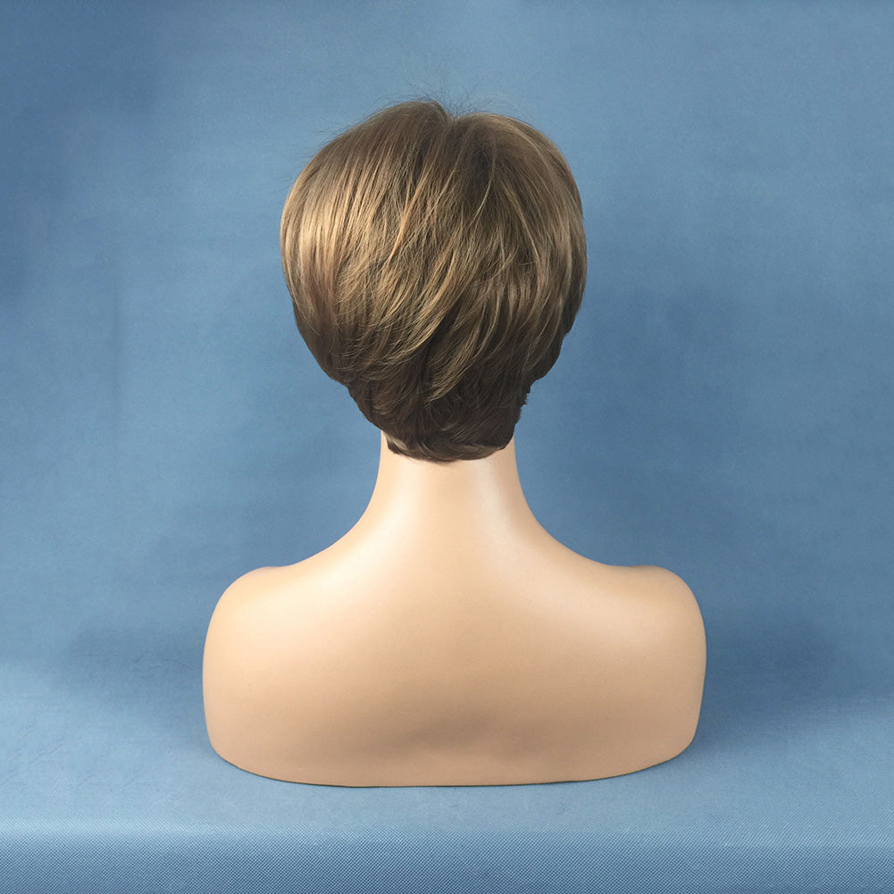 Gradient Color High Temperature Fiber Short Women Wig Party Cosplay Faux Hair