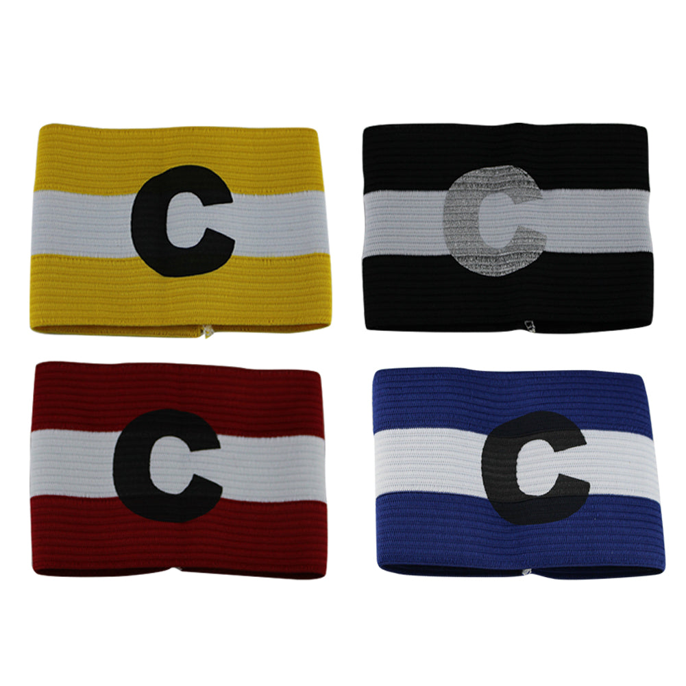 Adjustable Competition Football Soccer Captain Armband Elastic C Mark Arm Band