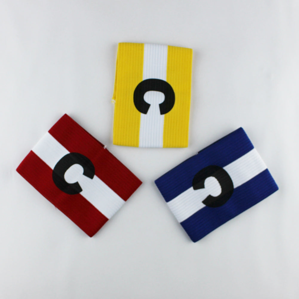 Adjustable Competition Football Soccer Captain Armband Elastic C Mark Arm Band