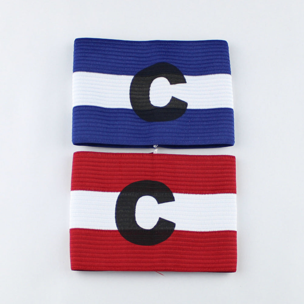 Adjustable Competition Football Soccer Captain Armband Elastic C Mark Arm Band