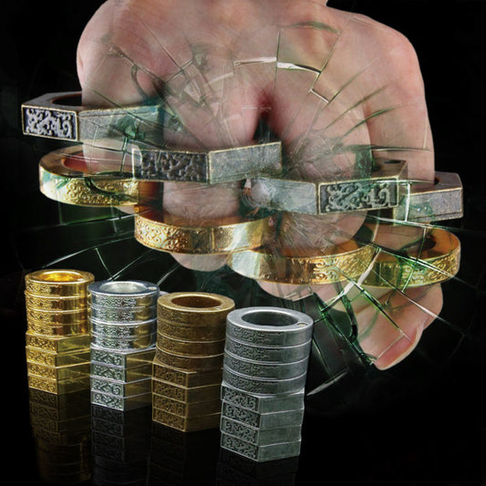 4Pcs Round Hexagon Self-defense Men's Finger Ring Emergency Window Breaker Tool