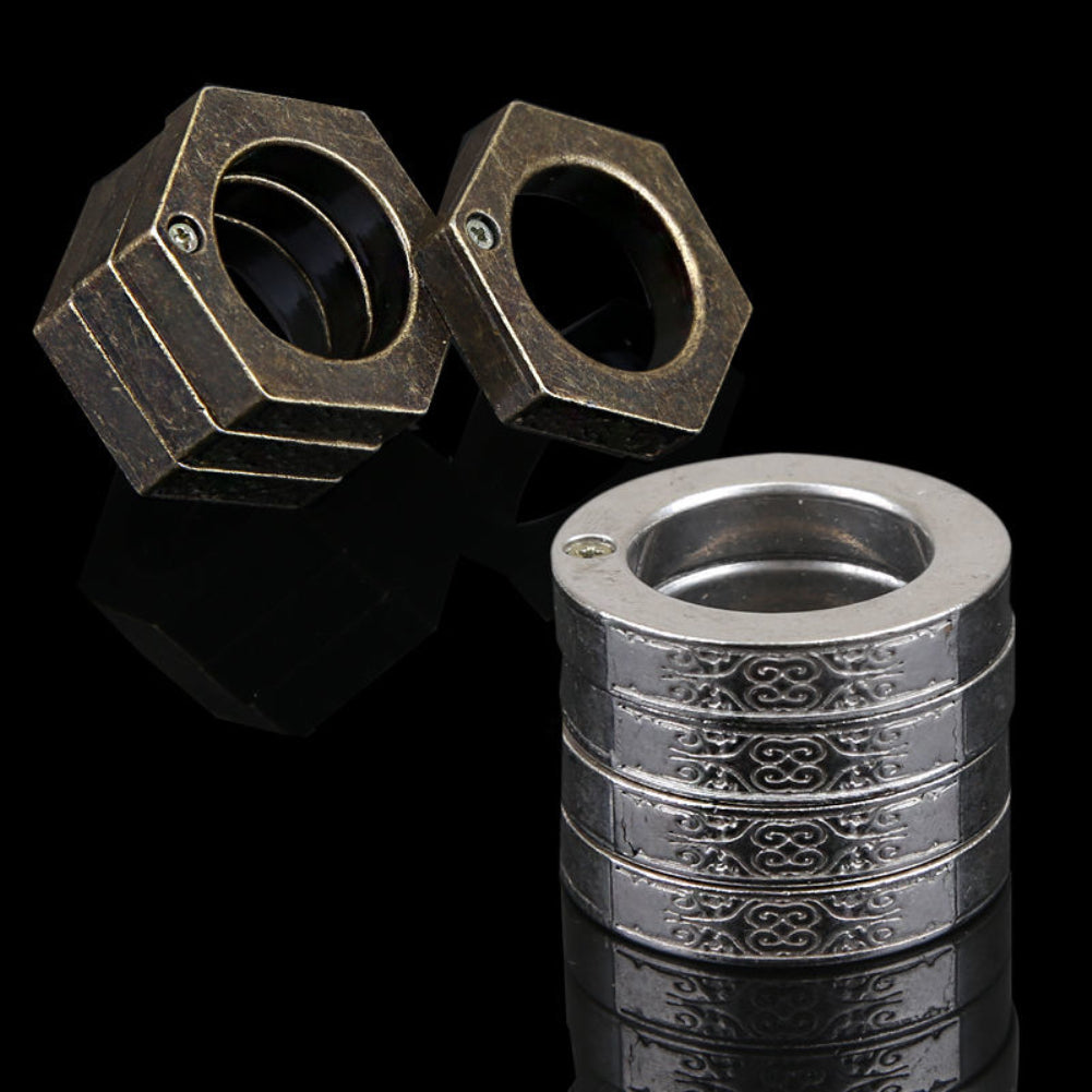4Pcs Round Hexagon Self-defense Men's Finger Ring Emergency Window Breaker Tool