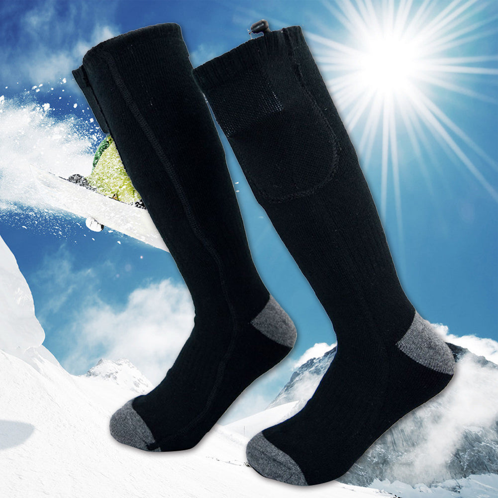 Battery Heated Electric Heating Cotton Unisex Long Socks Winter Foot Warmer
