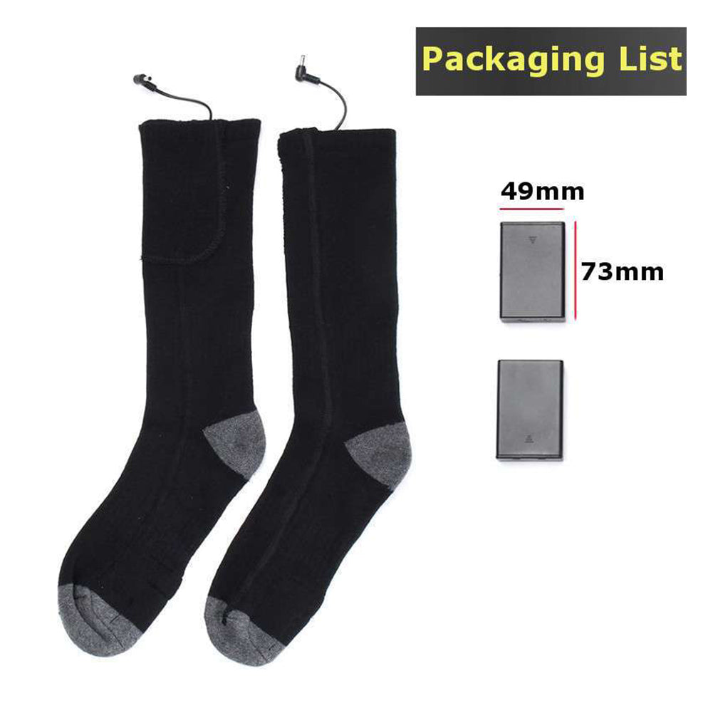 Battery Heated Electric Heating Cotton Unisex Long Socks Winter Foot Warmer