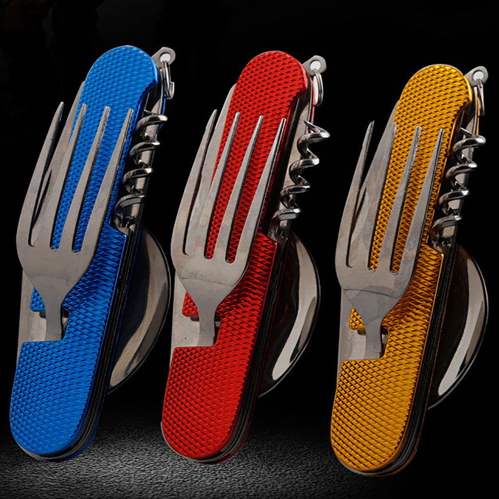 Multifunction 3-in-1 Outdoor Travel Camping Hiking Folding Spoon Fork Knife