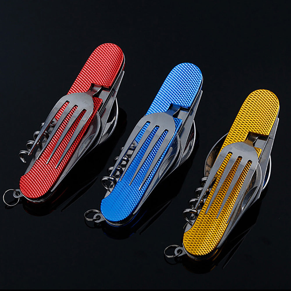 Multifunction 3-in-1 Outdoor Travel Camping Hiking Folding Spoon Fork Knife