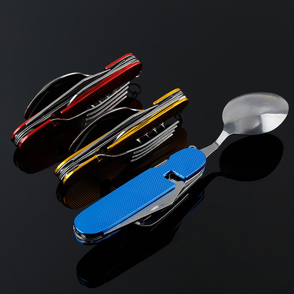 Multifunction 3-in-1 Outdoor Travel Camping Hiking Folding Spoon Fork Knife