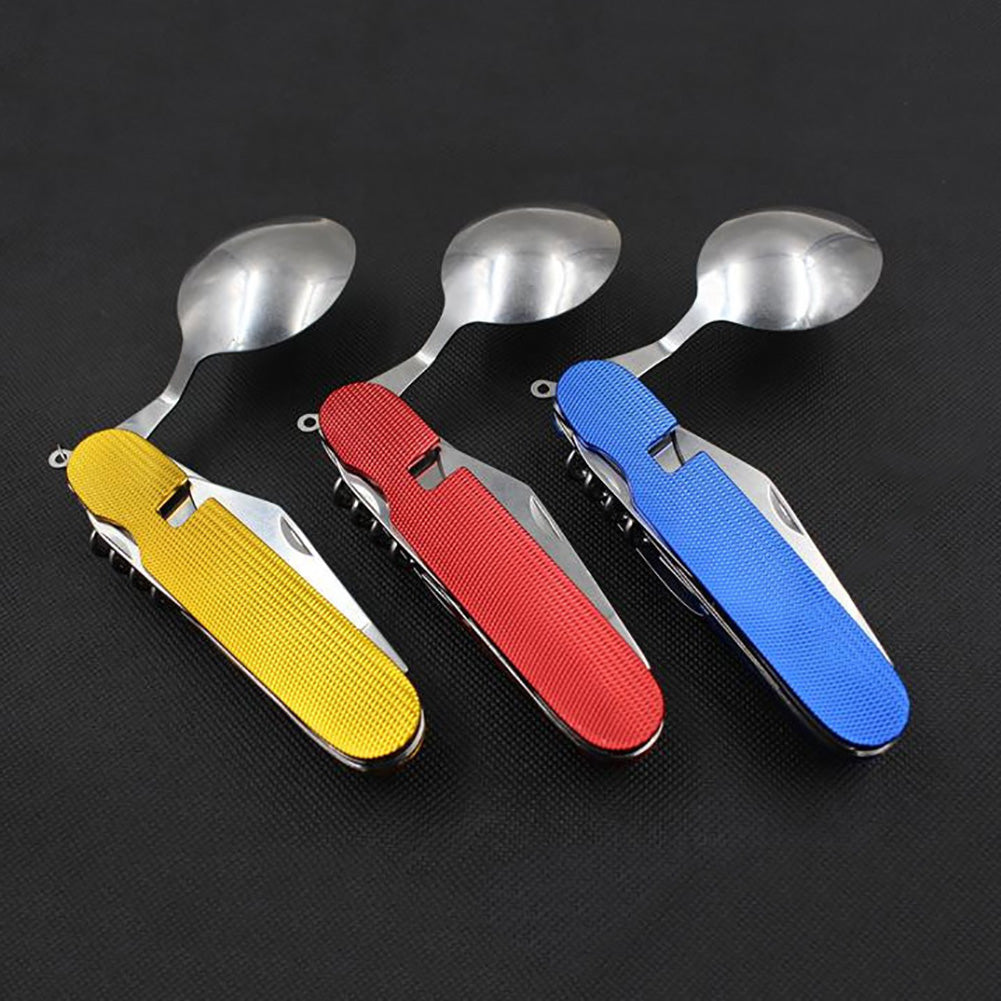 Multifunction 3-in-1 Outdoor Travel Camping Hiking Folding Spoon Fork Knife