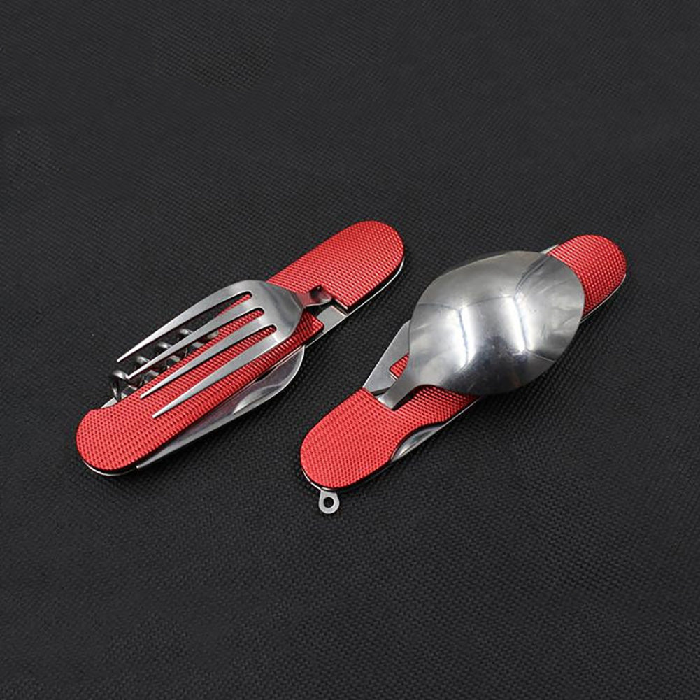 Multifunction 3-in-1 Outdoor Travel Camping Hiking Folding Spoon Fork Knife