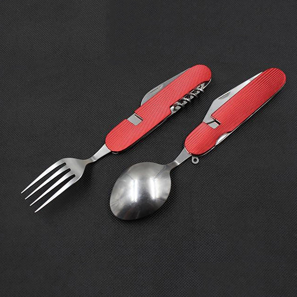 Multifunction 3-in-1 Outdoor Travel Camping Hiking Folding Spoon Fork Knife