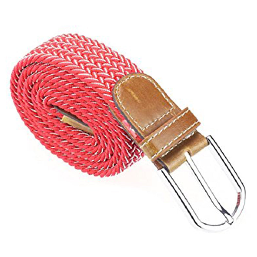 Fashion Men's Women's Casual Canvas Elastic Waistbelt Metal Buckle Knitted Belt