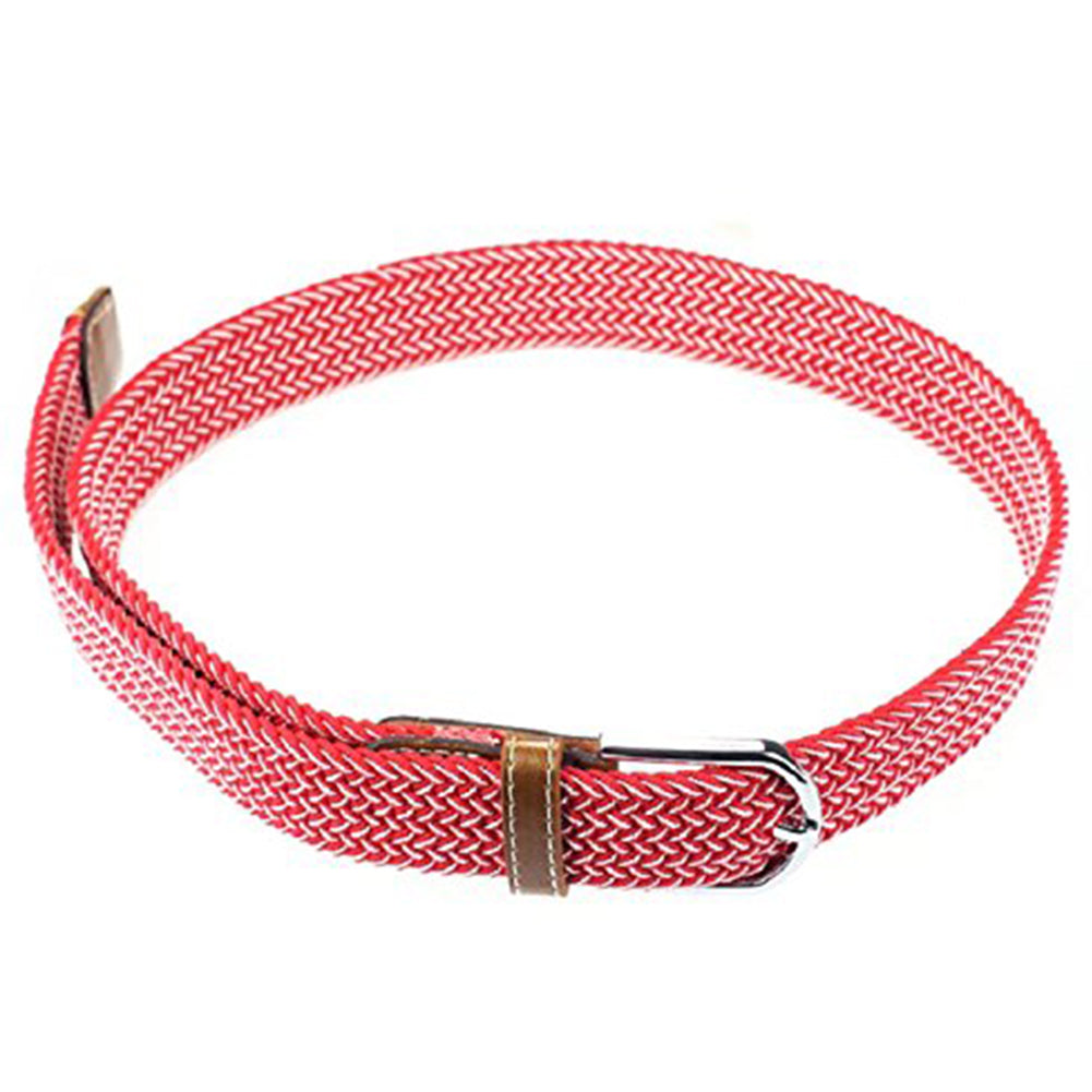 Fashion Men's Women's Casual Canvas Elastic Waistbelt Metal Buckle Knitted Belt