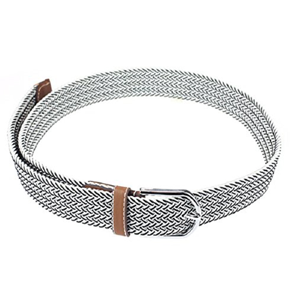 Fashion Men's Women's Casual Canvas Elastic Waistbelt Metal Buckle Knitted Belt