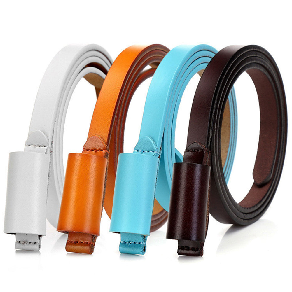 Fashion Women Adjustable Faux Leather Knot Thin Belt Waist Strap Waistband