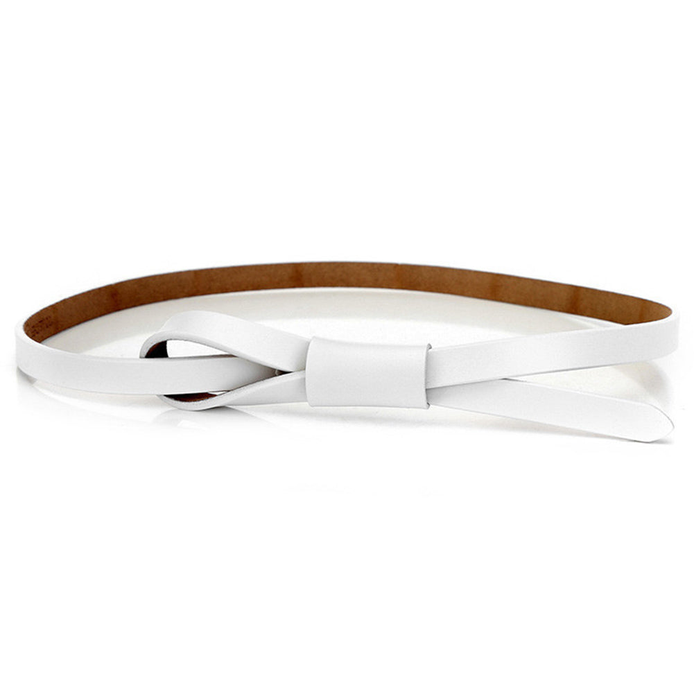 Fashion Women Adjustable Faux Leather Knot Thin Belt Waist Strap Waistband