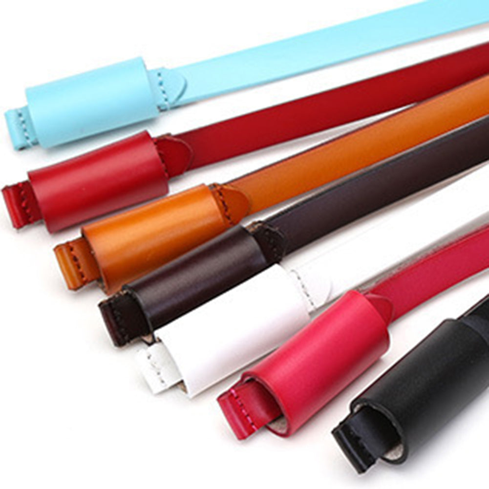 Fashion Women Adjustable Faux Leather Knot Thin Belt Waist Strap Waistband