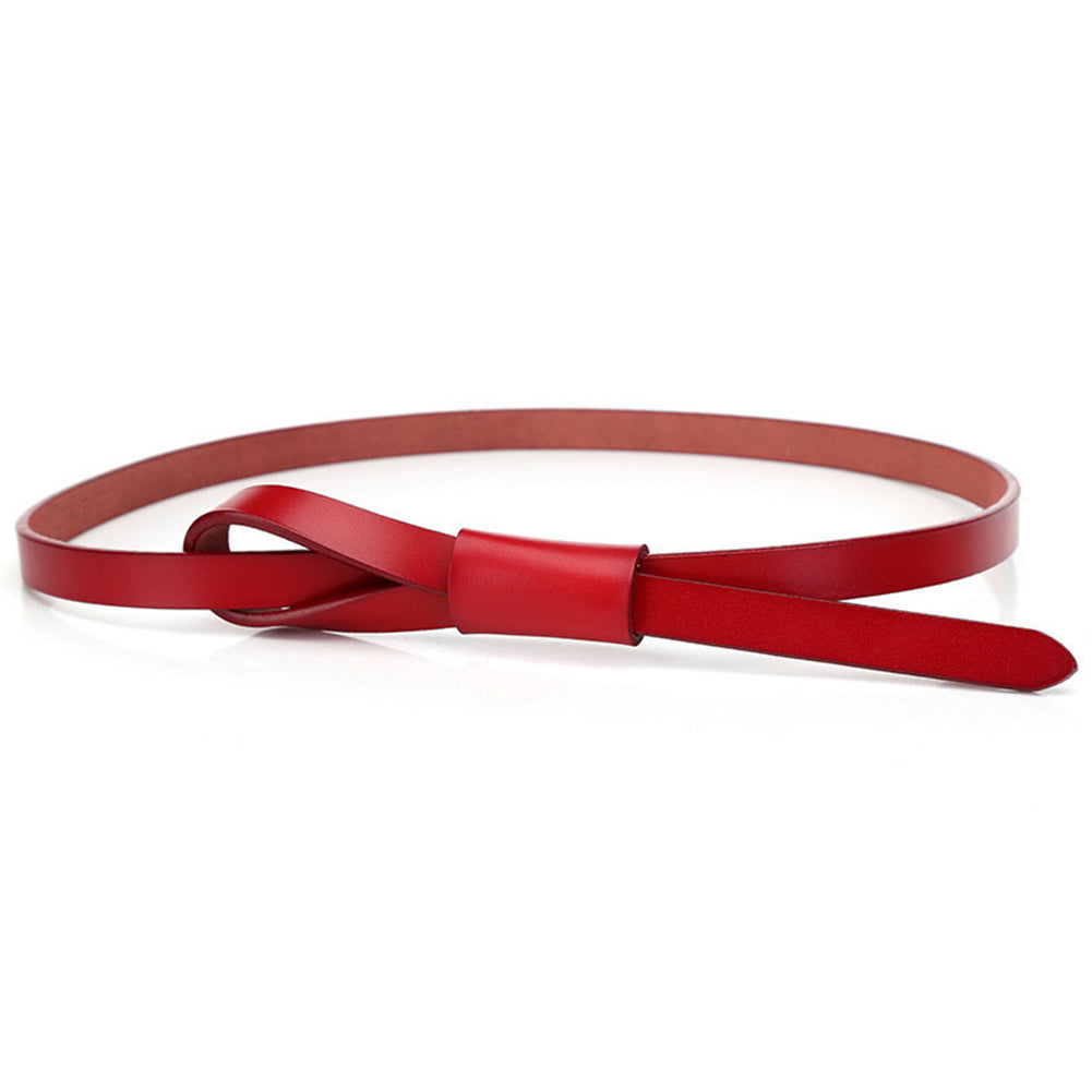 Fashion Women Adjustable Faux Leather Knot Thin Belt Waist Strap Waistband