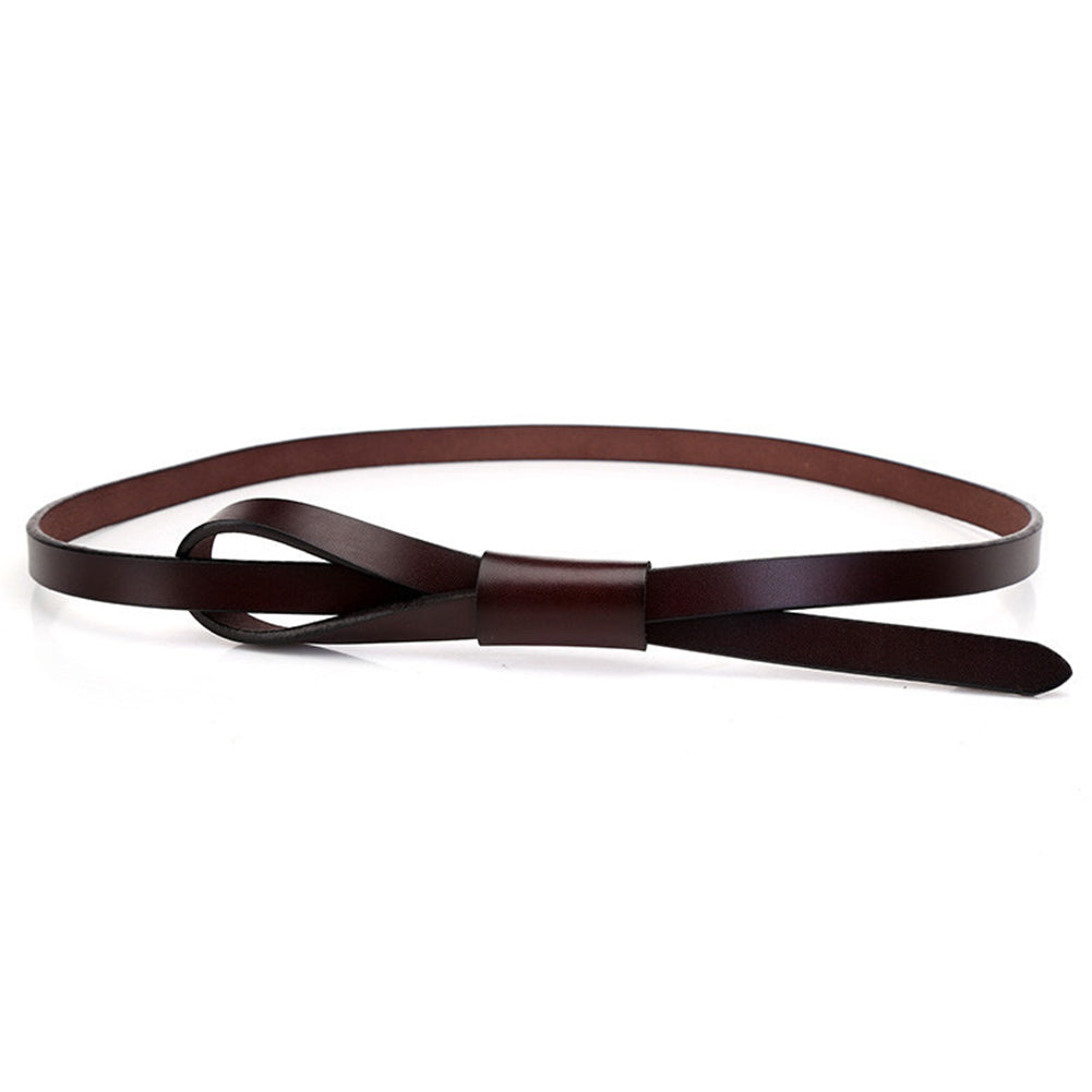 Fashion Women Adjustable Faux Leather Knot Thin Belt Waist Strap Waistband
