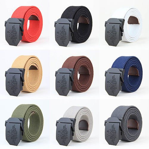 Men Fashion Outdoor Casual Solid Color Buckle Soliders Military Waist Belt