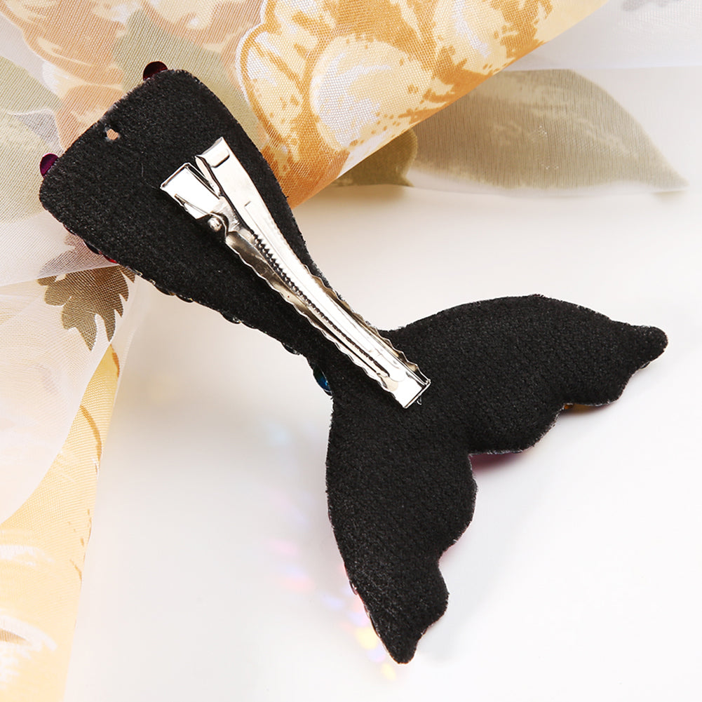 Children Kids Girls Headwear Glitter Sequin Mermaid Tail Hair Clip Hairpin