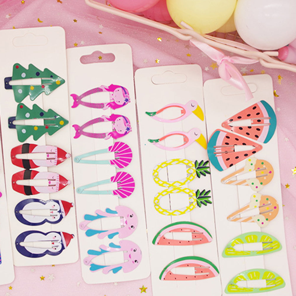 6Pcs/Set Lovely Fruit Mermaid Flamingo Cartoon Hairpin Baby Girls Hair Clip Gift