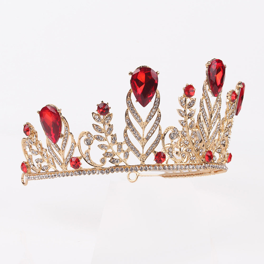 Baroque Wheat Rhinestone Crown Headband Women Princess Bride Tiara Headwear