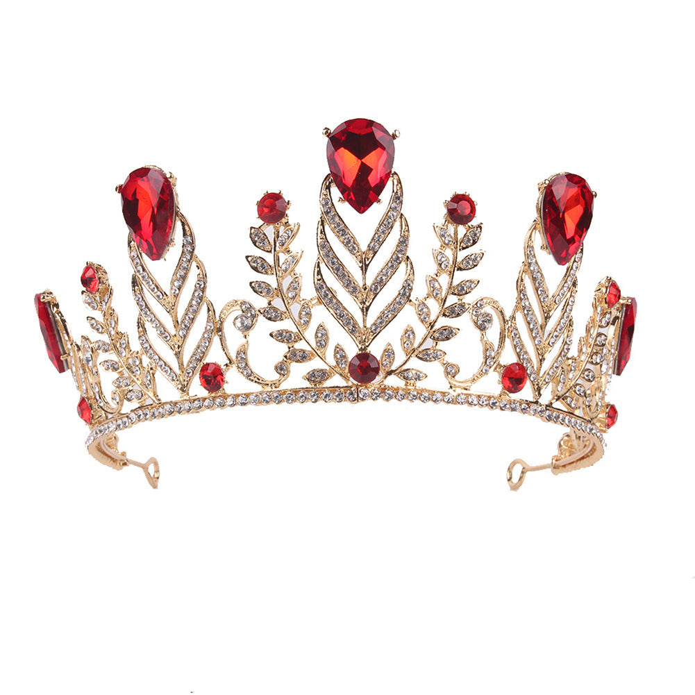 Baroque Wheat Rhinestone Crown Headband Women Princess Bride Tiara Headwear